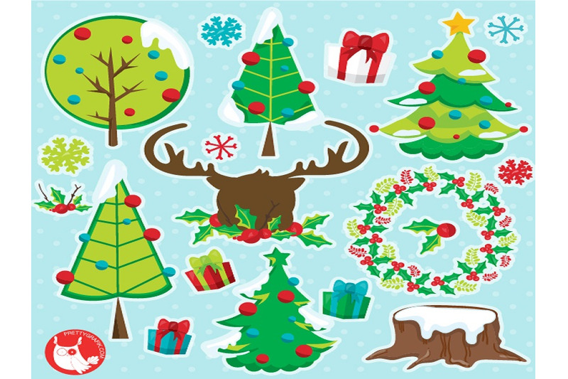 Christmas Tree Clipart By Prettygrafik Design | TheHungryJPEG