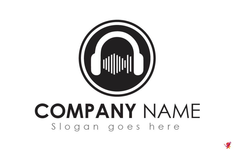 Black Icon Music Logo Design Template By Graphics Ninja | TheHungryJPEG