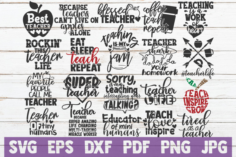 Teacher Life SVG Bundle | SVG Cut Files By MintyMarshmallows ...