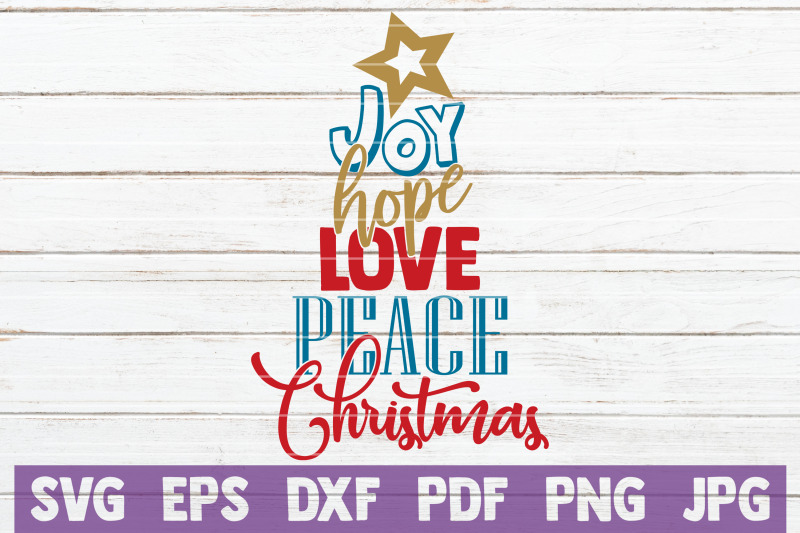 Joy Hope Love Peace Christmas SVG Cut File By MintyMarshmallows ...