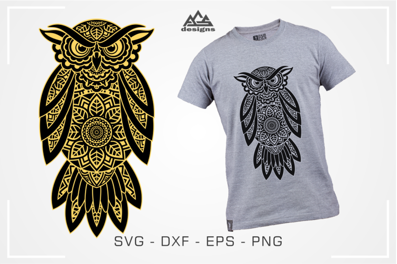 Owl Mandala Zentangle Svg Design By AgsDesign | TheHungryJPEG