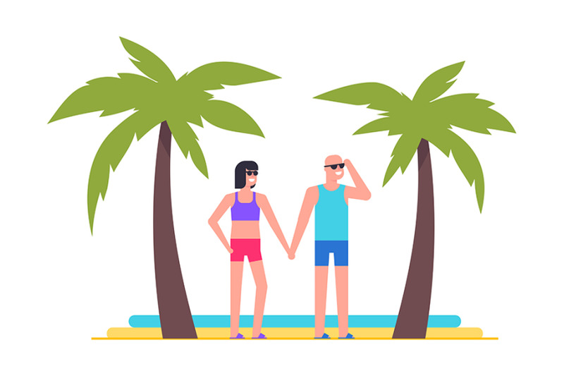 Men and women at the beach By Volyk | TheHungryJPEG