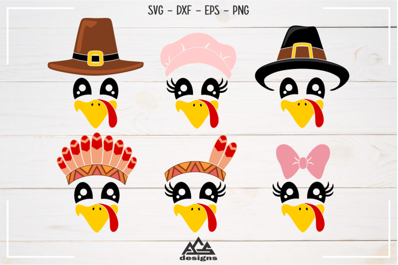 Cute Turkey Face Thanksgiving Svg Design By AgsDesign | TheHungryJPEG.com