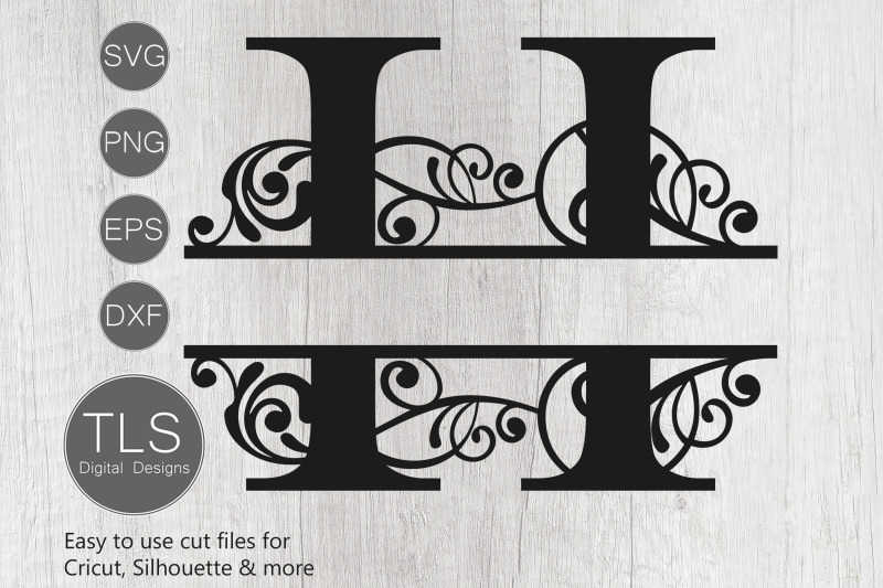 Letter H Split Monogram SVG, Split Monogram SVG, Letter H cricut By ...