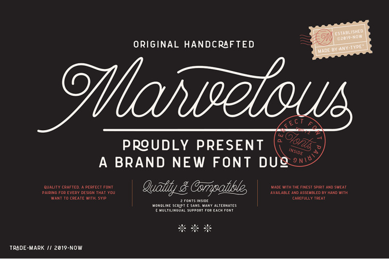 Marvelous Font Duo By Any Type Thehungryjpeg Com