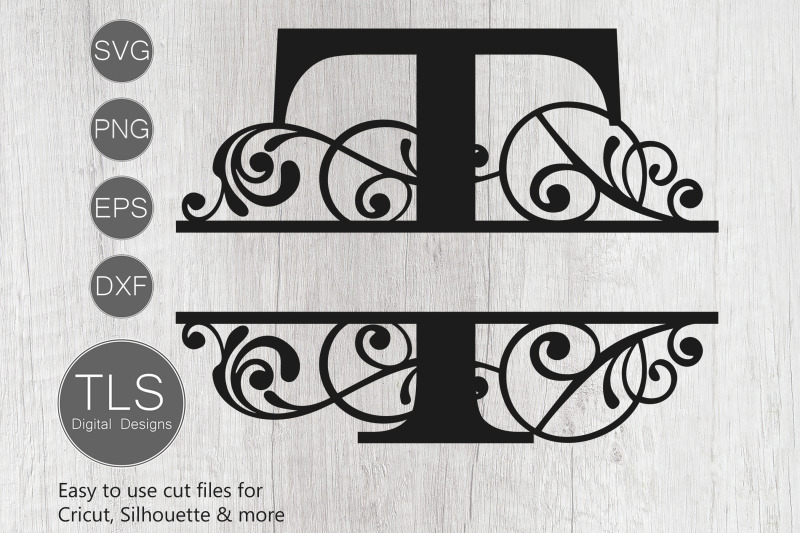 Letter T Split Monogram SVG, Split Monogram SVG, Letter T Cricut By ...