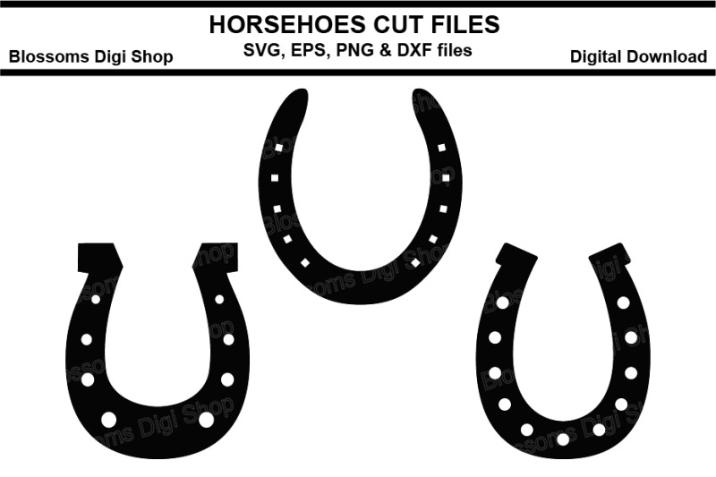 Download Horseshoes cut files, SVG, EPS, DXF and PNG files By Blossoms Digi Shop | TheHungryJPEG.com