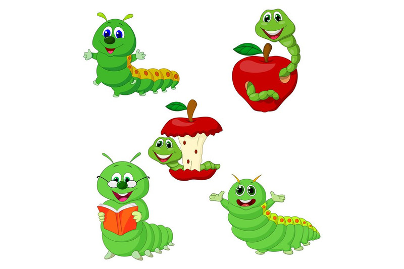 Cartoon Funny Caterpillar Collection By Tigatelu 