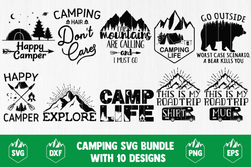 Camping Svg Bundle By creativespace | TheHungryJPEG