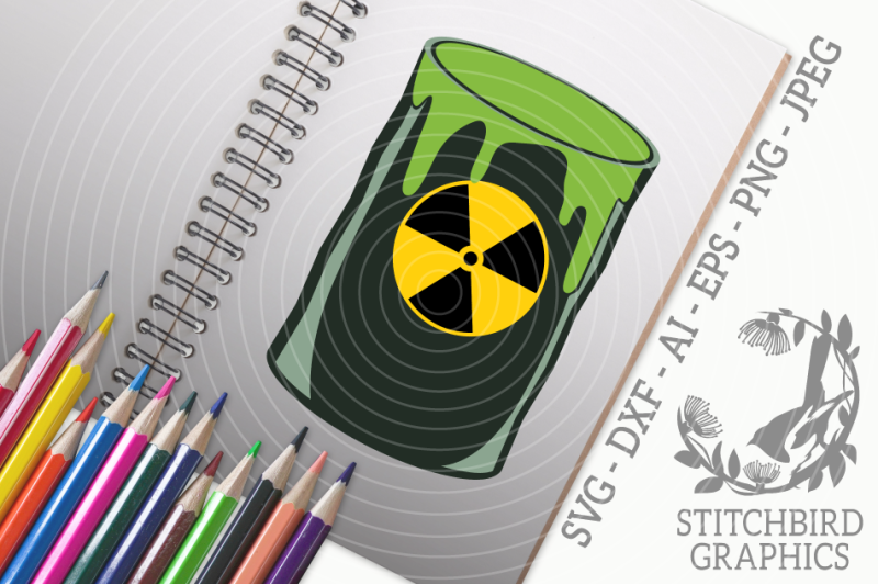 Toxic Waste SVG, Silhouette Studio, Cricut, Eps, Dxf, AI By Stitchbird ...