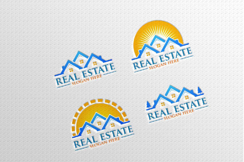 Real Estate Vector Logo Design Building And Home 10 By Excellenthj Thehungryjpeg 3362