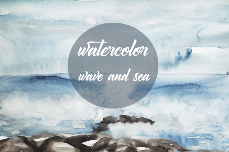 watercolor wave and sea By TanyaSergeevArt | TheHungryJPEG