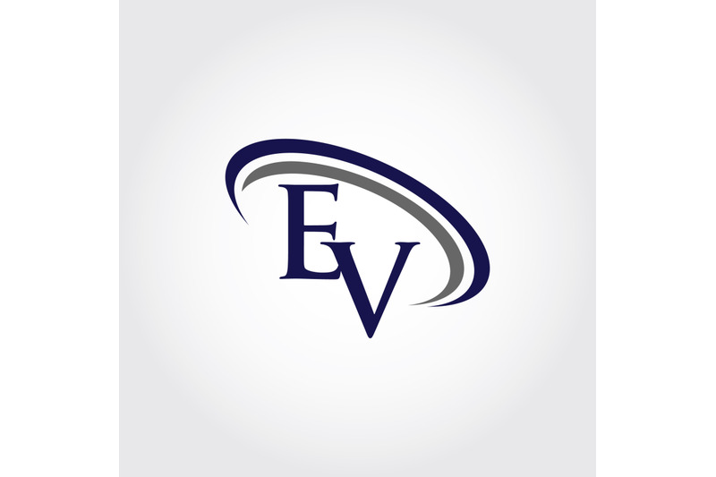 Ev e v letter logo design with swoosh and black Vector Image