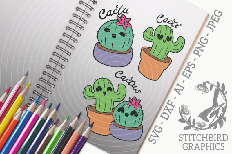 Download Cacti-Cactyou-Cactus Colored SVG, Silhouette Studio ...
