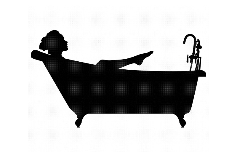 woman,bathtub,bath,svg,dxf,png,eps,cricut,silhouette,cut file,clipart,downl...