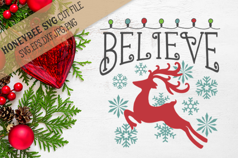Believe Christmas Lights By Honeybee Svg Thehungryjpeg Com