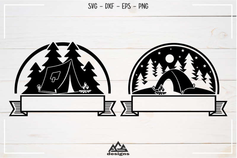 Camp Camping Ribbon Svg Design By AgsDesign | TheHungryJPEG