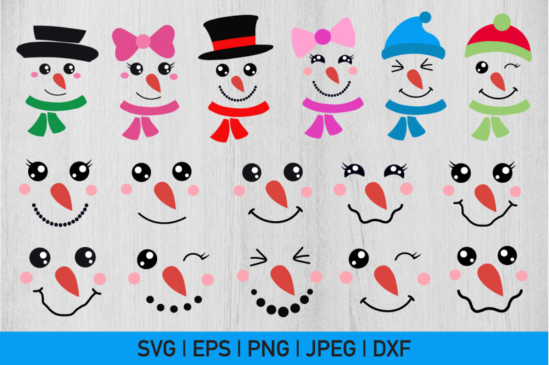 Snowman Faces Bundle Svg By All About Svg | TheHungryJPEG