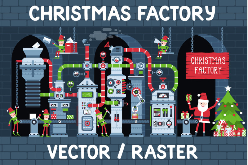 Christmas Factory By Agor2012 | TheHungryJPEG