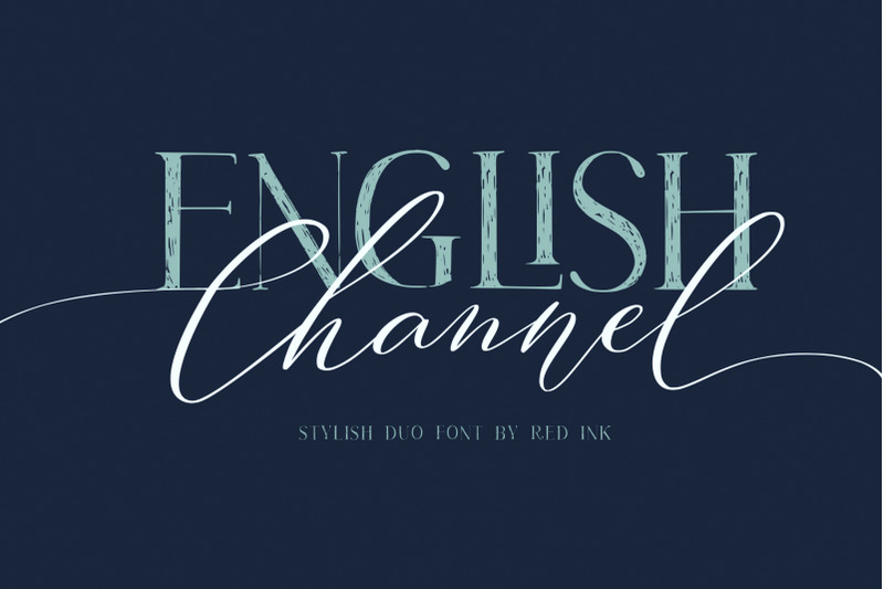 English Channel Stylish Duo Font By Red Ink Thehungryjpeg Com