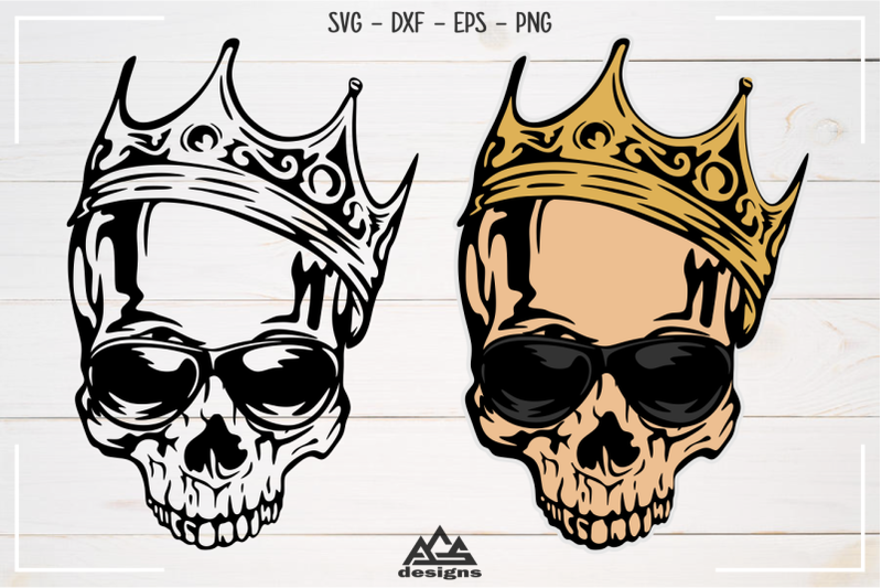 Download Hipster Skull with Crown Svg Design By AgsDesign ...