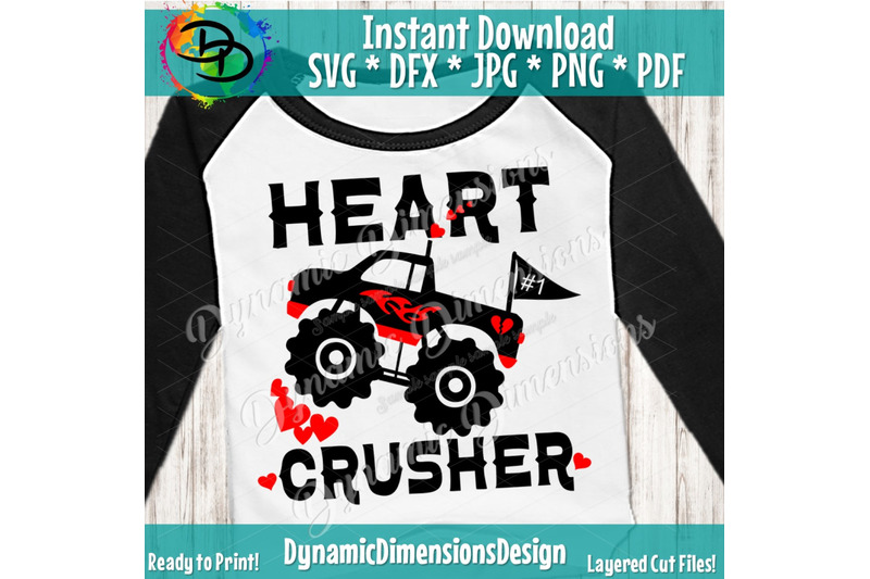 Heart Crusher, Monster truck SVG, Be mine, Valentine, Png, Jpg, Valent ...