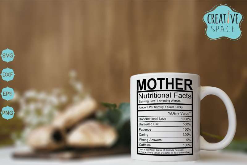 Mother Nutritional Facts By creativespace | TheHungryJPEG