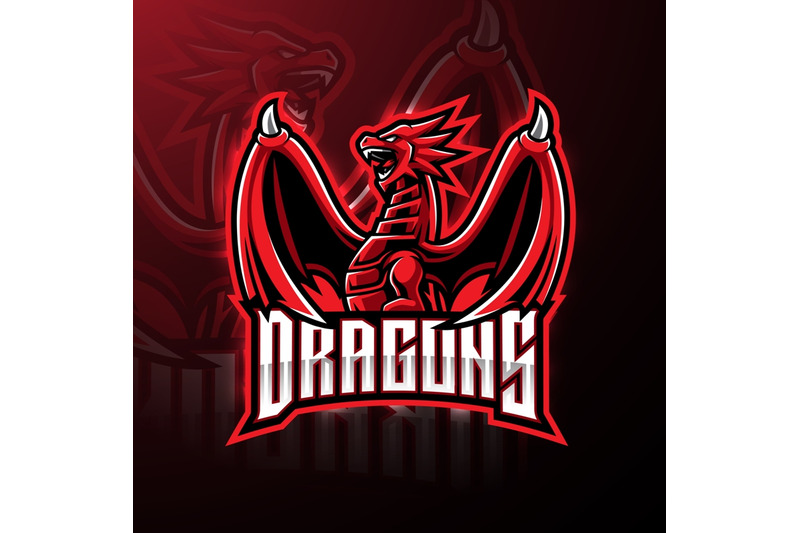 Dragon esport mascot logo design By Visink | TheHungryJPEG