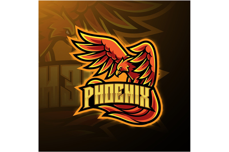 Phoenix esport mascot logo design By Visink | TheHungryJPEG