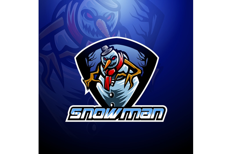 Snowman esport mascot logo design By Visink | TheHungryJPEG.com