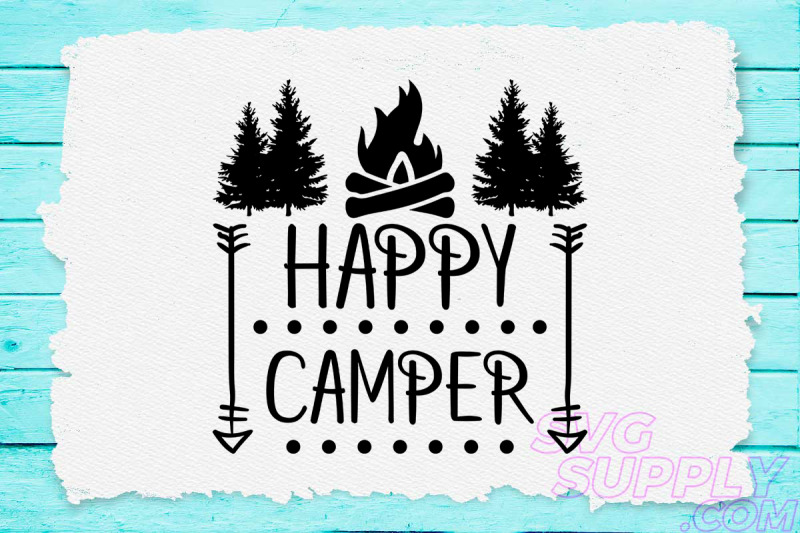 Happy camp svg design for adventure handcraft By cuttingsvg | TheHungryJPEG