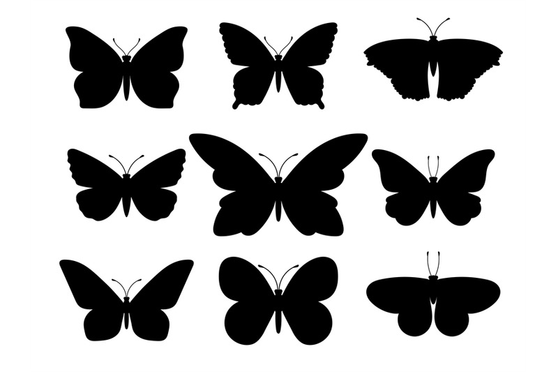 Butterflies black silhouettes By SmartStartStocker | TheHungryJPEG