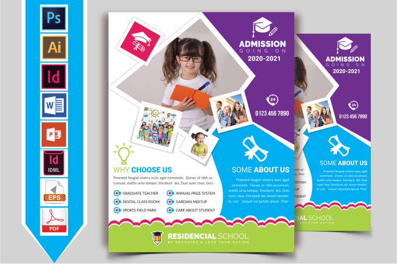 School Flyer Template Vol-08 By Imagine Design Studio | TheHungryJPEG