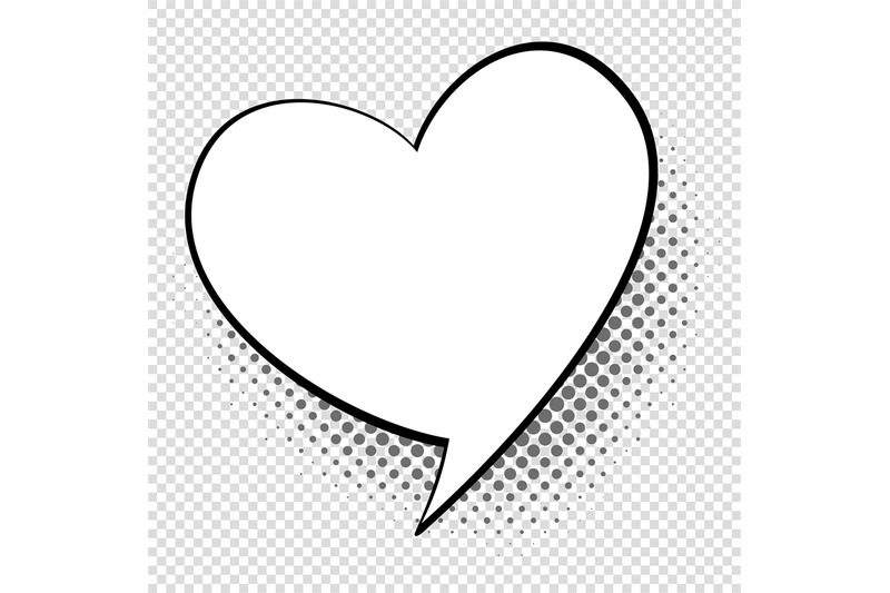 Comic speech heart. Cartoon talking and thought about love bubble. Ret ...