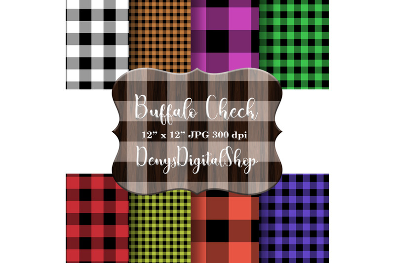 Christmas Plaid Digital Papers - Christmas Buffalo Check By gjsart