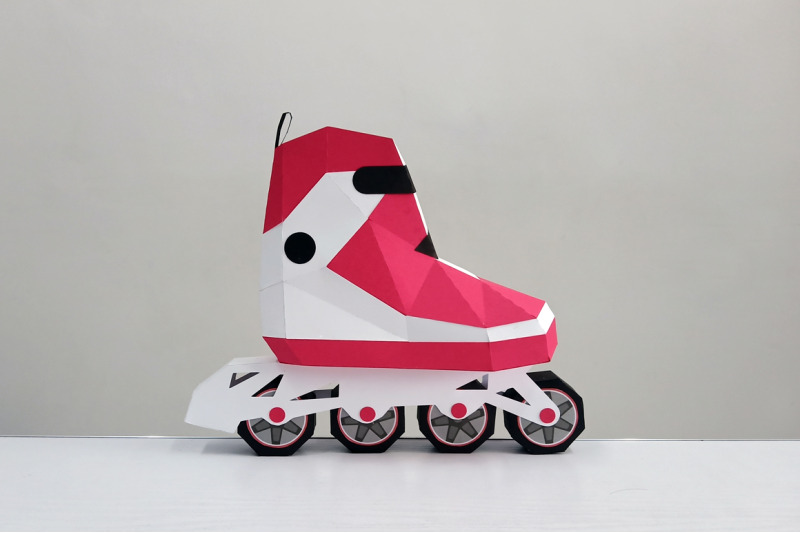 DIY Roller Skates 3d papercraft By PAPER amaze TheHungryJPEG