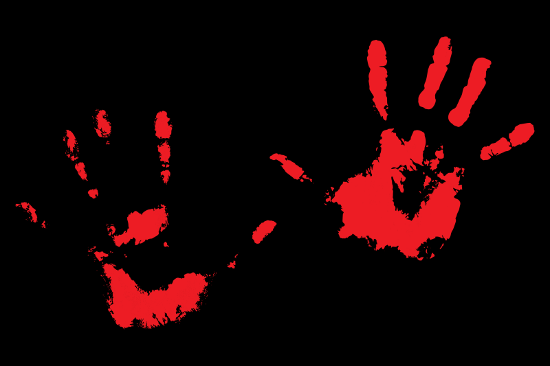 Bloody handprints on black By 09910190 | TheHungryJPEG