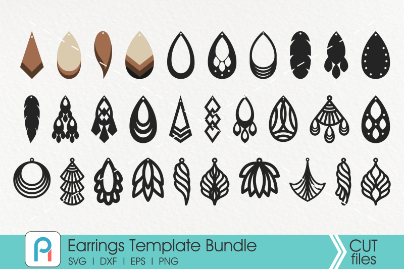 Earrings Svg, Earrings Template Svg, Faux Leather Earrings Svg By ...