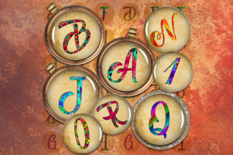 Alphabet,Collage Sheet,Digital Circles By DenysDigitalShop | TheHungryJPEG