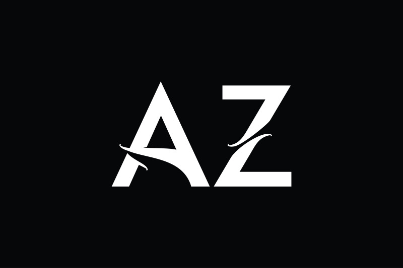 AZ Monogram logo design By Vectorseller | TheHungryJPEG