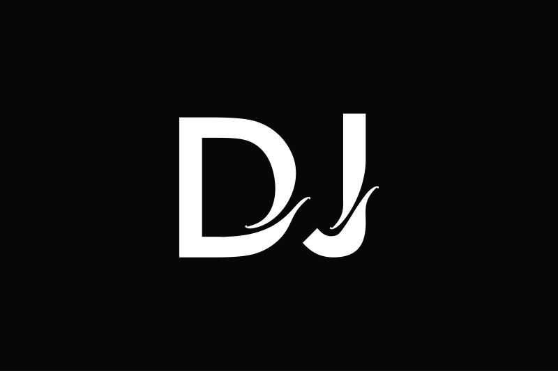 DJ Monogram Logo design By Vectorseller | TheHungryJPEG