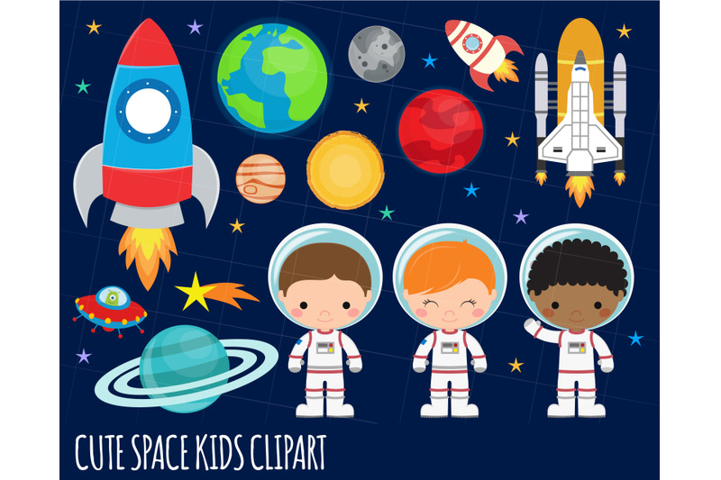 Space Clipart, Astronaut Clipart, Rocket, Outer Space Clipart, Aliens ...