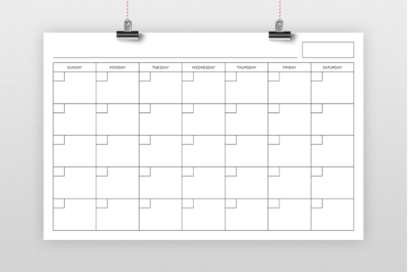 11x17 inch blank calendar page template by running with
