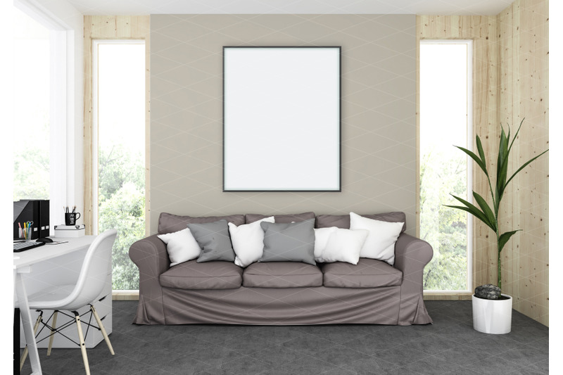 Interior scene - artwork background - frame mockup By Elmil Design ...