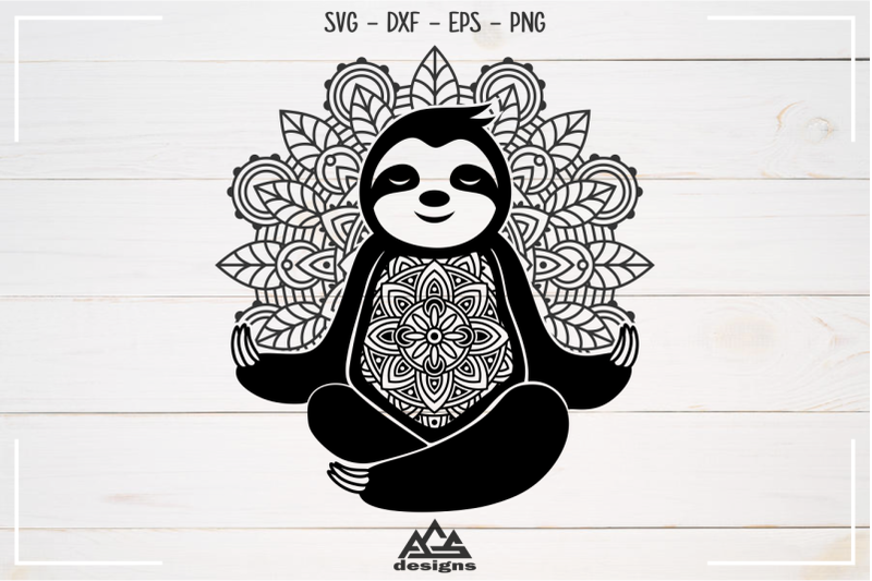 Download Sloth Mandala Zentangle Svg Design By AgsDesign ...