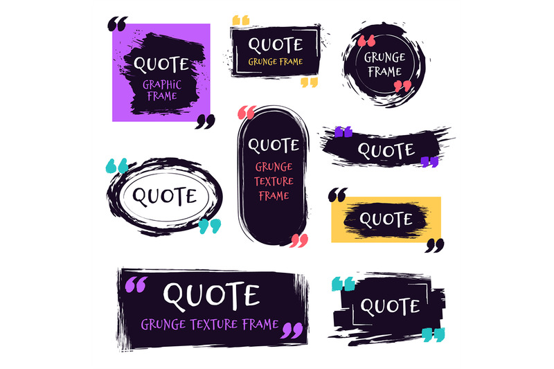 Quote Grunge Textured Box Decorative Textured Speech Bubbles Quotes By Winwin Artlab Thehungryjpeg Com