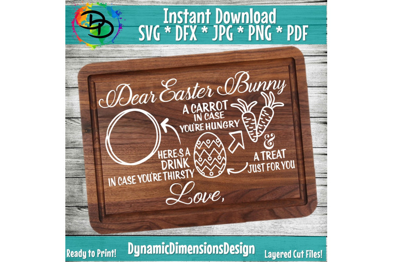 Download Dear Easter Bunny Tray SVG, Carrot for Easter Bunny ...
