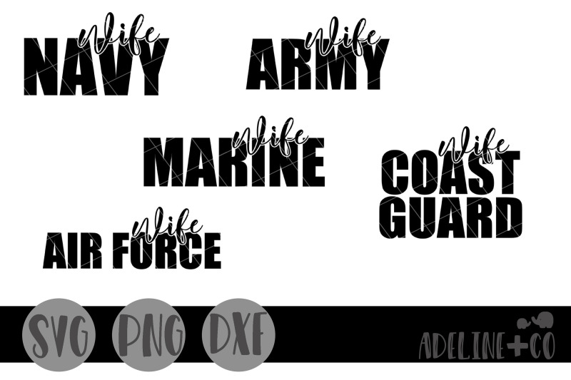 Download Military wife bundle, SVG, PNG, DXF By Adeline&co | TheHungryJPEG.com