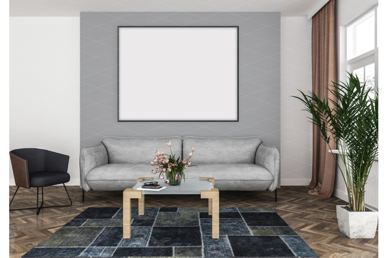 Interior scene - artwork background - frame mockup By Elmil Design ...