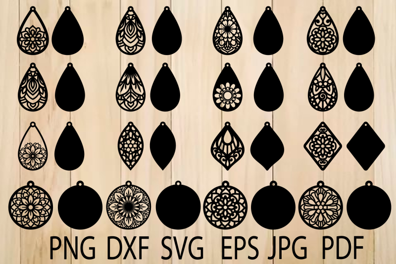 Earrings SVG, Mandala Earring SVG, Earrings Template By ...